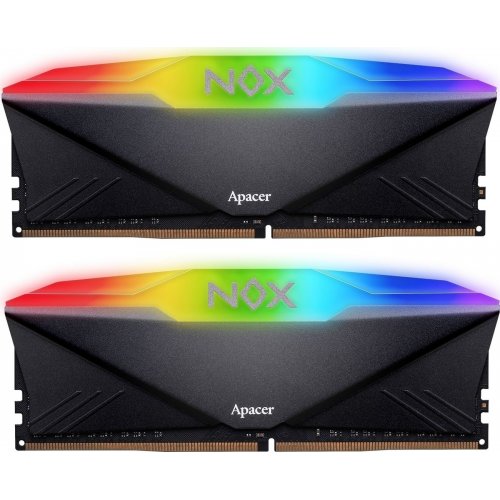 ОЗП Apacer DDR4 16GB (2x8GB) 3200Mhz NOX RGB Black (AH4U16G32C28YNBAA-2) купити з перевіркою сумісності: огляд, характеристики, ціна у Києві, Львові, Вінниці, Хмельницькому, Івано-Франківську, Україні | інтернет-магазин TELEMART.UA фото