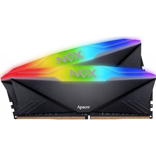 ОЗП Apacer DDR4 16GB (2x8GB) 3200Mhz NOX RGB Black (AH4U16G32C28YNBAA-2) купити з перевіркою сумісності: огляд, характеристики, ціна у Києві, Львові, Вінниці, Хмельницькому, Івано-Франківську, Україні | інтернет-магазин TELEMART.UA фото