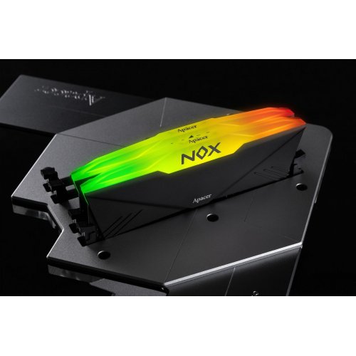 ОЗП Apacer DDR4 16GB (2x8GB) 3200Mhz NOX RGB Black (AH4U16G32C28YNBAA-2) купити з перевіркою сумісності: огляд, характеристики, ціна у Києві, Львові, Вінниці, Хмельницькому, Івано-Франківську, Україні | інтернет-магазин TELEMART.UA фото