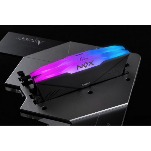 ОЗП Apacer DDR4 16GB (2x8GB) 3200Mhz NOX RGB Black (AH4U16G32C28YNBAA-2) купити з перевіркою сумісності: огляд, характеристики, ціна у Києві, Львові, Вінниці, Хмельницькому, Івано-Франківську, Україні | інтернет-магазин TELEMART.UA фото
