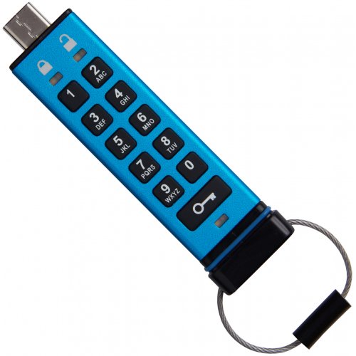 Купить Накопитель Kingston IronKey Keypad 200 16GB USB 3.2 Gen 1 (IKKP200/16GB) Blue - цена в Харькове, Киеве, Днепре, Одессе
в интернет-магазине Telemart фото