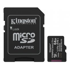 Карта памяти Kingston microSDXC Canvas Select Plus G3 64GB Class 10 UHS-I U1 A1 V10 (с адаптером) (SDCS3/64GB)