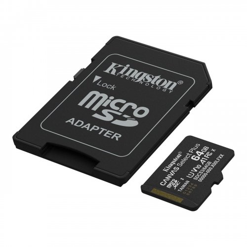 Купить Карта памяти Kingston microSDXC Canvas Select Plus G3 64GB Class 10 UHS-I U1 A1 V10 (с адаптером) (SDCS3/64GB) - цена в Харькове, Киеве, Днепре, Одессе
в интернет-магазине Telemart фото