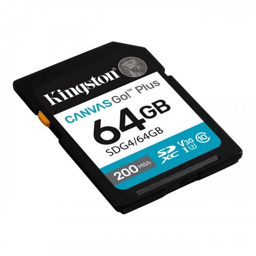 Купить Карта памяти Kingston SDXC Canvas Go! Plus G4 64GB Class 10 UHS-I U3 V30 (SDG4/64GB) - цена в Харькове, Киеве, Днепре, Одессе
в интернет-магазине Telemart фото