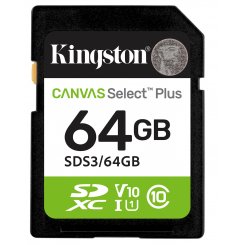 Карта памяти Kingston SDXC Canvas Select Plus G3 64GB Class 10 UHS-I U1 V10 (SDS3/64GB)