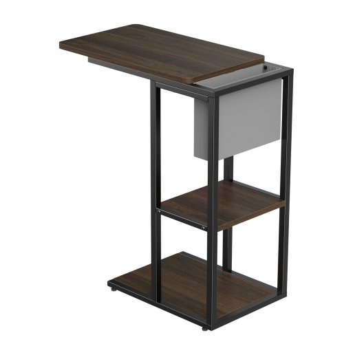 Купить Приставной столик с лотком для хранения OfficePro SD175 Dark Wood/Black - цена в Харькове, Киеве, Днепре, Одессе
в интернет-магазине Telemart фото