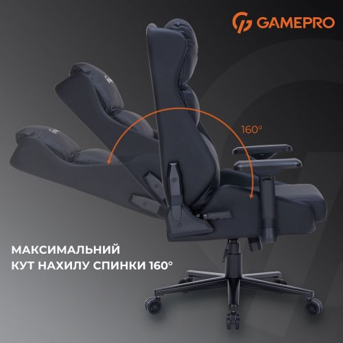 Купити Ігрове крісло GamePro GC695 Black - ціна в Києві, Львові, Вінниці, Хмельницькому, Франківську, Україні | інтернет-магазин TELEMART.UA фото