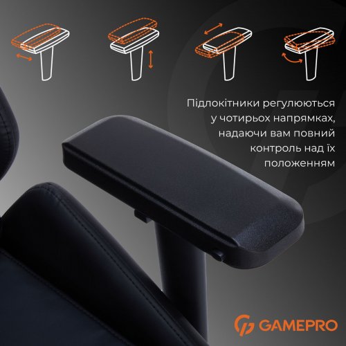 Купити Ігрове крісло GamePro GC695 Black - ціна в Києві, Львові, Вінниці, Хмельницькому, Франківську, Україні | інтернет-магазин TELEMART.UA фото