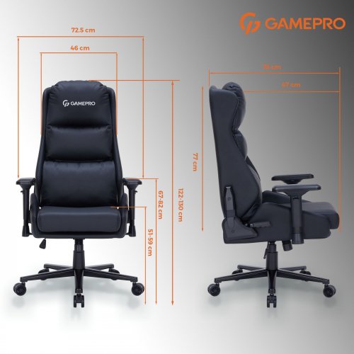 Купити Ігрове крісло GamePro GC695 Black - ціна в Києві, Львові, Вінниці, Хмельницькому, Франківську, Україні | інтернет-магазин TELEMART.UA фото