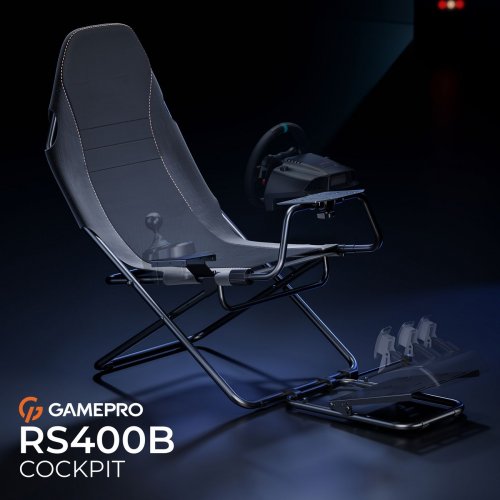 Игровое кресло кокпит GamePro RS400 Black купить в Украине: Киев, Днепр, Харьков, Одесса  | Низкая цена, отзывы, характеристики от TELEMART фото