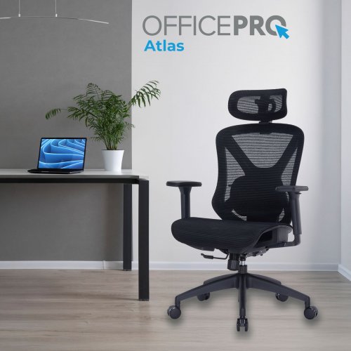 Купить Офисное кресло OfficePro Atlas OC630 (OC630-B-B-B) Black - цена в Харькове, Киеве, Днепре, Одессе
в интернет-магазине Telemart фото