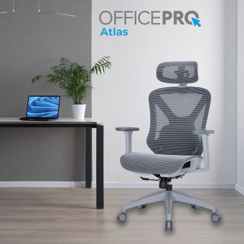 Купить Офисное кресло OfficePro Atlas OC630 (OC630-G-DG-DG) Gray/Dark Gray - цена в Харькове, Киеве, Днепре, Одессе
в интернет-магазине Telemart фото