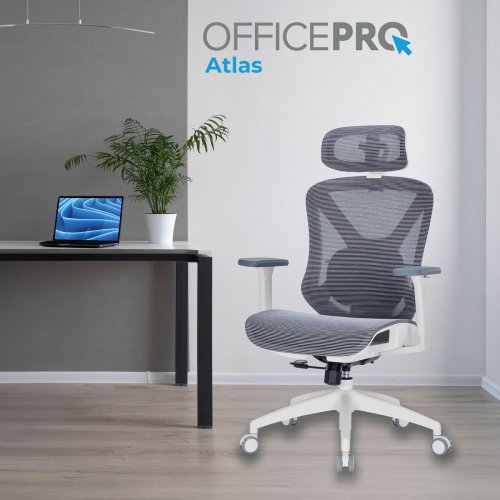 Купити Крісло офісне OfficePro Atlas OC630 (OC630-W-DG-DG) White/Dark Gray - ціна в Києві, Львові, Вінниці, Хмельницькому, Франківську, Україні | інтернет-магазин TELEMART.UA фото