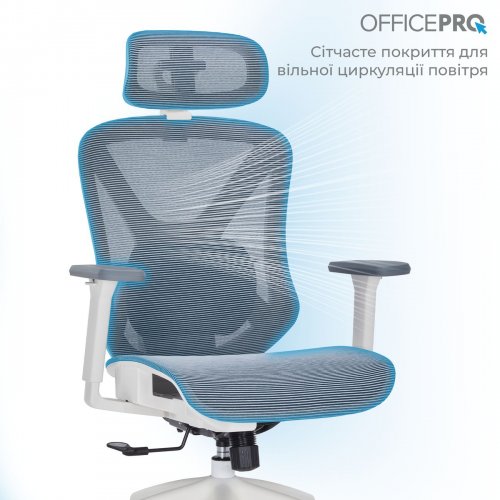 Купити Крісло офісне OfficePro Atlas OC630 (OC630-W-DG-DG) White/Dark Gray - ціна в Києві, Львові, Вінниці, Хмельницькому, Франківську, Україні | інтернет-магазин TELEMART.UA фото