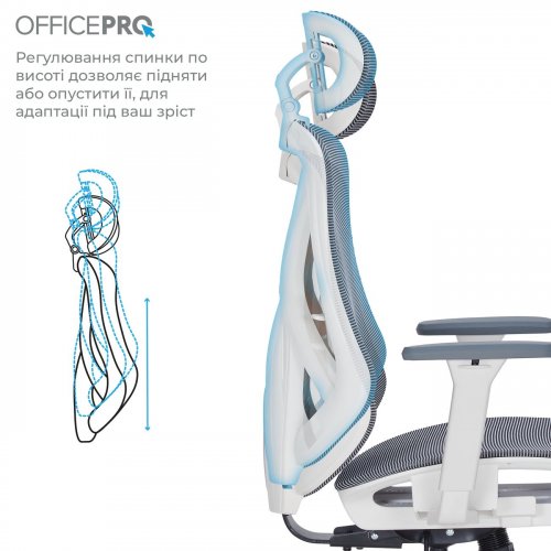 Купити Крісло офісне OfficePro Atlas OC630 (OC630-W-DG-DG) White/Dark Gray - ціна в Києві, Львові, Вінниці, Хмельницькому, Франківську, Україні | інтернет-магазин TELEMART.UA фото