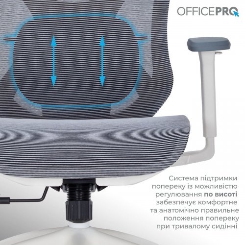 Купити Крісло офісне OfficePro Atlas OC630 (OC630-W-DG-DG) White/Dark Gray - ціна в Києві, Львові, Вінниці, Хмельницькому, Франківську, Україні | інтернет-магазин TELEMART.UA фото