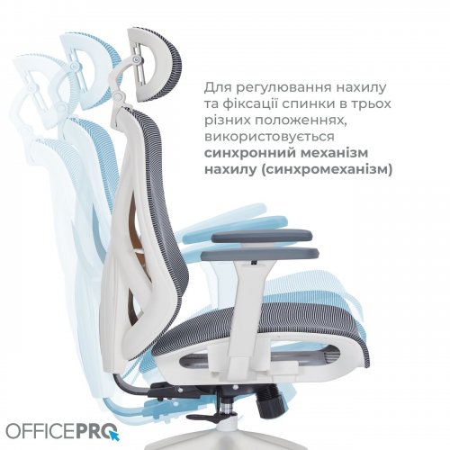 Купити Крісло офісне OfficePro Atlas OC630 (OC630-W-DG-DG) White/Dark Gray - ціна в Києві, Львові, Вінниці, Хмельницькому, Франківську, Україні | інтернет-магазин TELEMART.UA фото