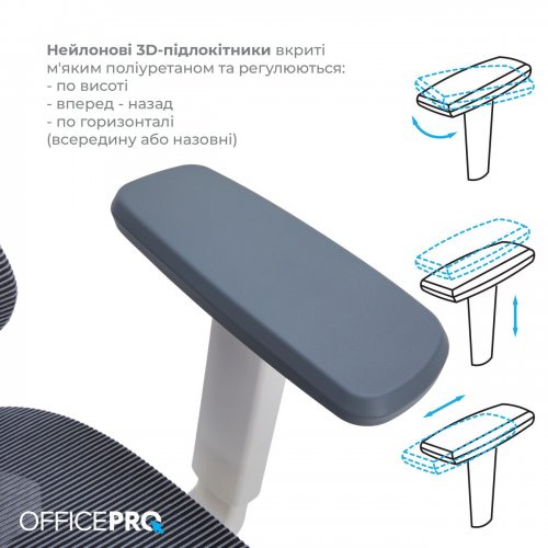 Купити Крісло офісне OfficePro Atlas OC630 (OC630-W-DG-DG) White/Dark Gray - ціна в Києві, Львові, Вінниці, Хмельницькому, Франківську, Україні | інтернет-магазин TELEMART.UA фото