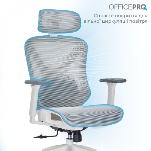 Купить Офисное кресло OfficePro Atlas OC630 (OC630-W-LG-LG) White/Light Gray - цена в Харькове, Киеве, Днепре, Одессе
в интернет-магазине Telemart фото