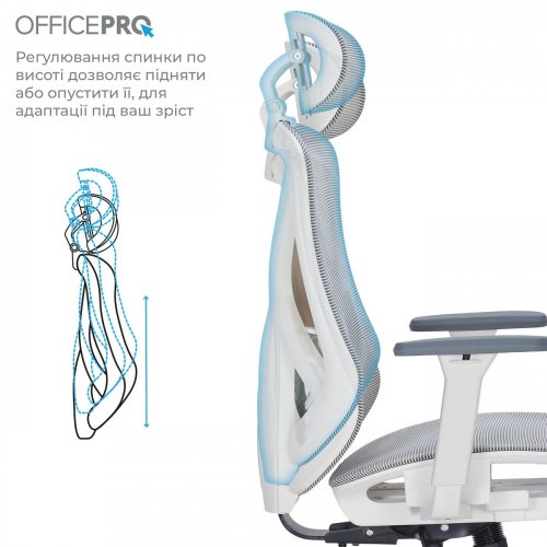 Купить Офисное кресло OfficePro Atlas OC630 (OC630-W-LG-LG) White/Light Gray - цена в Харькове, Киеве, Днепре, Одессе
в интернет-магазине Telemart фото