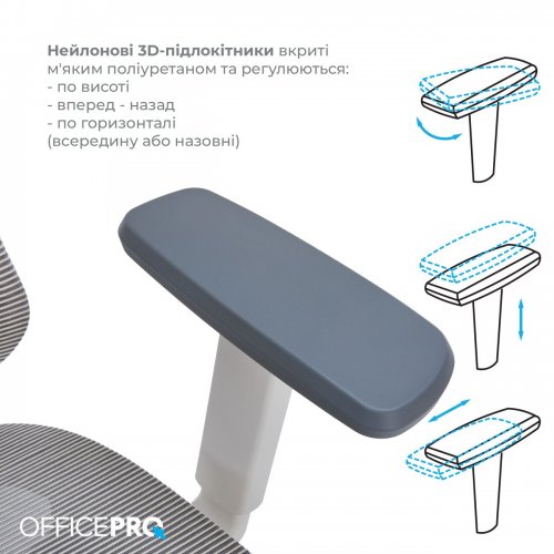 Купить Офисное кресло OfficePro Atlas OC630 (OC630-W-LG-LG) White/Light Gray - цена в Харькове, Киеве, Днепре, Одессе
в интернет-магазине Telemart фото