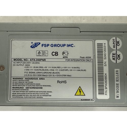 Купить Блок питания FSP 350W (ATX-350PNR) (Восстановлено продавцом, 798116) с проверкой совместимости: обзор, характеристики, цена в Киеве, Днепре, Одессе, Харькове, Украине | интернет-магазин TELEMART.UA фото