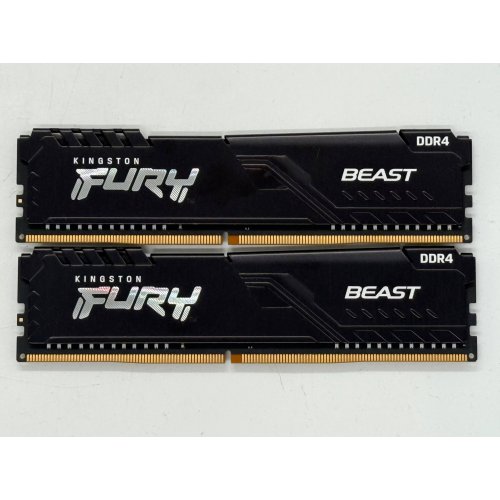 Озп Kingston DDR4 16GB (2x8GB) 2666Mhz FURY Beast Black (KF426C16BBK2/16) (Відновлено продавцем, 798158) купити з перевіркою сумісності: огляд, характеристики, ціна у Києві, Львові, Вінниці, Хмельницькому, Івано-Франківську, Україні | інтернет-магазин TELEMART.UA фото