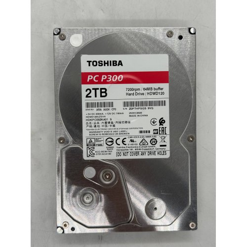 Жорсткий диск Toshiba P300 2TB 64MB 7200RPM 3.5'' (HDWD120UZSVA) (Відновлено продавцем, 798167) купити з перевіркою сумісності: огляд, характеристики, ціна у Києві, Львові, Вінниці, Хмельницькому, Івано-Франківську, Україні | інтернет-магазин TELEMART.UA фото