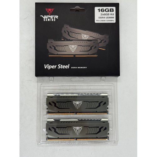 Озп Patriot DDR4 16GB (2x8GB) 3200Mhz Viper Steel (PVS416G320C6K) (Відновлено продавцем, 798192) купити з перевіркою сумісності: огляд, характеристики, ціна у Києві, Львові, Вінниці, Хмельницькому, Івано-Франківську, Україні | інтернет-магазин TELEMART.UA фото