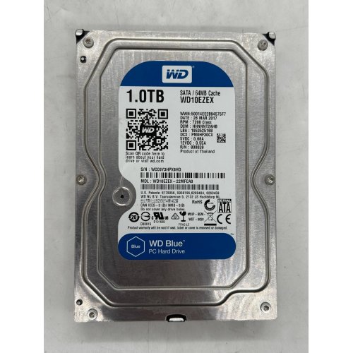 Жорсткий диск Western Digital Blue 1TB 64MB 3.5" (WD10EZEX) (Відновлено продавцем, 798209) купити з перевіркою сумісності: огляд, характеристики, ціна у Києві, Львові, Вінниці, Хмельницькому, Івано-Франківську, Україні | інтернет-магазин TELEMART.UA фото