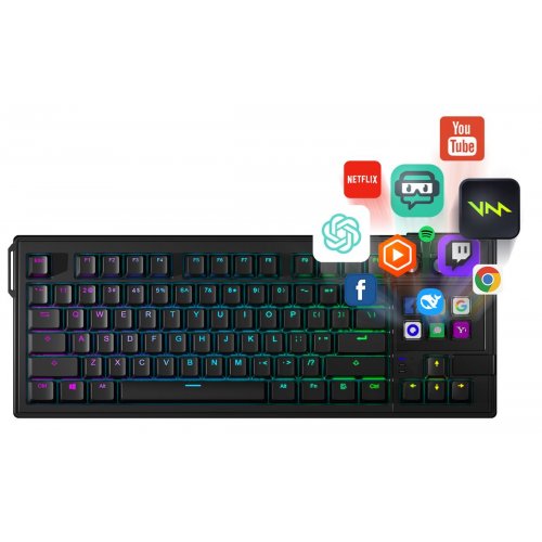 Купити Клавіатура MiraBox LCD AI K1 Pro Mechanical Red Linear Switches Black - ціна в Києві, Львові, Вінниці, Хмельницькому, Франківську, Україні | інтернет-магазин TELEMART.UA фото