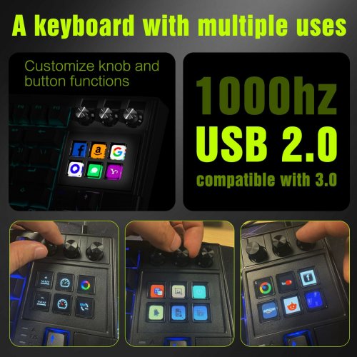 Купити Клавіатура MiraBox LCD AI K1 Pro Mechanical Red Linear Switches Black - ціна в Києві, Львові, Вінниці, Хмельницькому, Франківську, Україні | інтернет-магазин TELEMART.UA фото