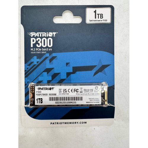 Ssd-диск Patriot P300 1TB M.2 (2280 PCI-E) NVMe x4 (P300P1TBM28) (Відновлено продавцем, 798502) купити з перевіркою сумісності: огляд, характеристики, ціна у Києві, Львові, Вінниці, Хмельницькому, Івано-Франківську, Україні | інтернет-магазин TELEMART.UA фото