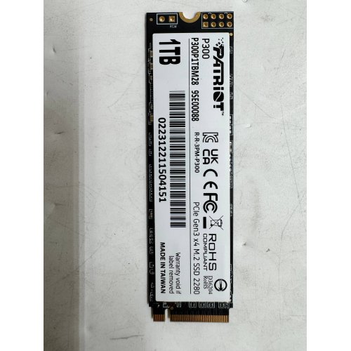 Ssd-диск Patriot P300 1TB M.2 (2280 PCI-E) NVMe x4 (P300P1TBM28) (Відновлено продавцем, 798502) купити з перевіркою сумісності: огляд, характеристики, ціна у Києві, Львові, Вінниці, Хмельницькому, Івано-Франківську, Україні | інтернет-магазин TELEMART.UA фото