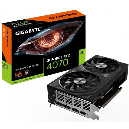 Купить Видеокарта Gigabyte GeForce RTX 4070 WINDFORCE 2X OC 12228MB (GV-N4070WF2OC-12GD) (Восстановлено продавцом, 798576) с проверкой совместимости: обзор, характеристики, цена в Киеве, Днепре, Одессе, Харькове, Украине | интернет-магазин TELEMART.UA фото