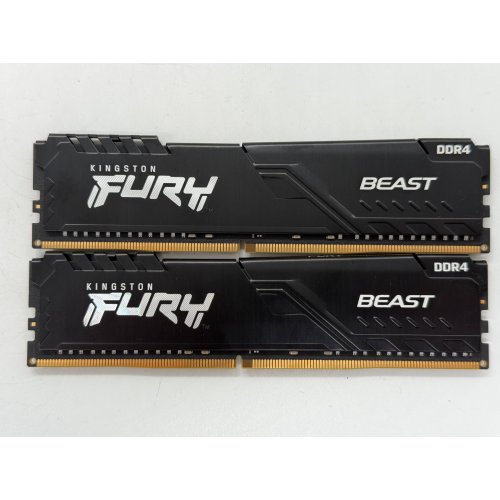 Купить Озу Kingston DDR4 32GB (2x16GB) 3200Mhz FURY Beast Black (KF432C16BB1K2/32) (Восстановлено продавцом, 798616) с проверкой совместимости: обзор, характеристики, цена в Киеве, Днепре, Одессе, Харькове, Украине | интернет-магазин TELEMART.UA фото