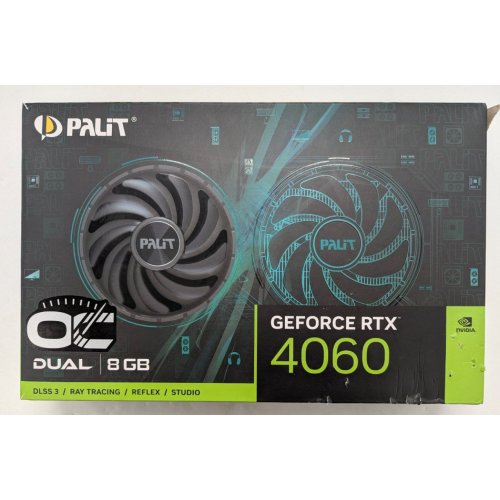 Відеокарта Palit GeForce RTX 4060 Dual OC 8192MB (NE64060T19P1-1070D) (Відновлено продавцем, 798830) купити з перевіркою сумісності: огляд, характеристики, ціна у Києві, Львові, Вінниці, Хмельницькому, Івано-Франківську, Україні | інтернет-магазин TELEMART.UA фото
