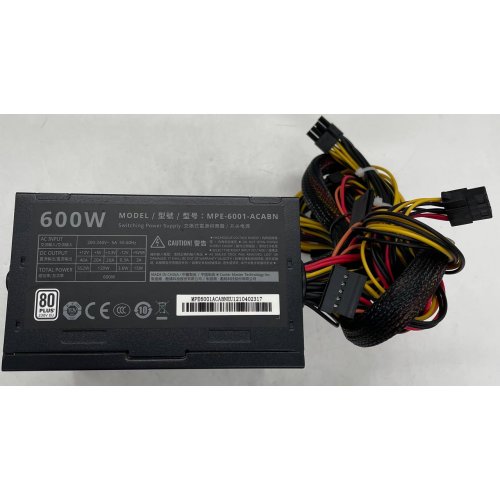Блок живлення Cooler Master Elite V4 White 600W (MPE-6001-ACABN-EU) (Відновлено продавцем, 798843) купити з перевіркою сумісності: огляд, характеристики, ціна у Києві, Львові, Вінниці, Хмельницькому, Івано-Франківську, Україні | інтернет-магазин TELEMART.UA фото