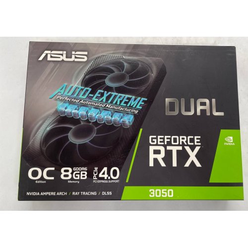 Купить Видеокарта Asus Dual GeForce RTX 3050 OC 8192MB (DUAL-RTX3050-O8G) (Восстановлено продавцом, 798855) с проверкой совместимости: обзор, характеристики, цена в Киеве, Днепре, Одессе, Харькове, Украине | интернет-магазин TELEMART.UA фото