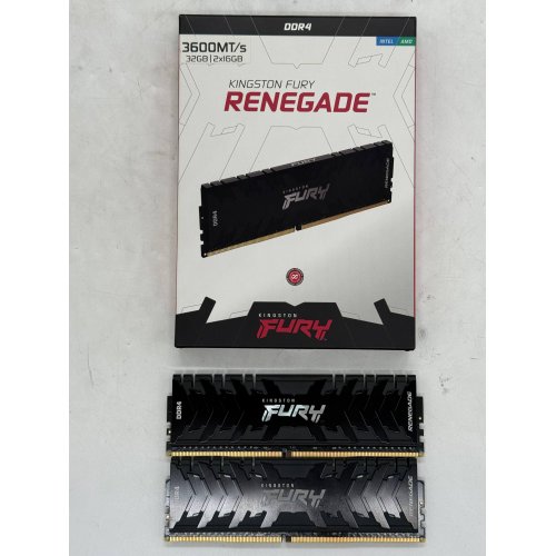 Купить Озу Kingston DDR4 32GB (2x16GB) 3600Mhz FURY Renegade Black (KF436C16RB1K2/32) (Восстановлено продавцом, 798932) с проверкой совместимости: обзор, характеристики, цена в Киеве, Днепре, Одессе, Харькове, Украине | интернет-магазин TELEMART.UA фото