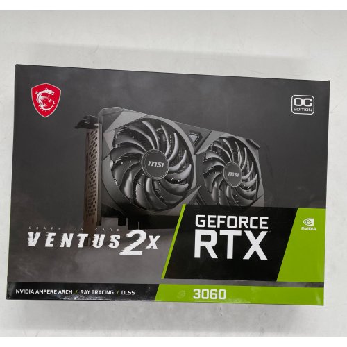 Відеокарта MSI GeForce RTX 3060 VENTUS 2X OC 12288MB (RTX 3060 VENTUS 2X 12G OC) (Відновлено продавцем, 798985) купити з перевіркою сумісності: огляд, характеристики, ціна у Києві, Львові, Вінниці, Хмельницькому, Івано-Франківську, Україні | інтернет-магазин TELEMART.UA фото