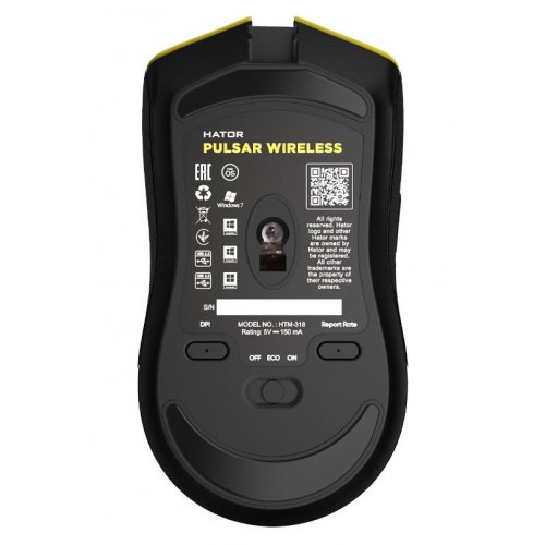 Купити Уцінка миша HATOR Pulsar Wireless (HTM-318) Yellow (Сліди використання, 799035) - ціна в Києві, Львові, Вінниці, Хмельницькому, Франківську, Україні | інтернет-магазин TELEMART.UA фото