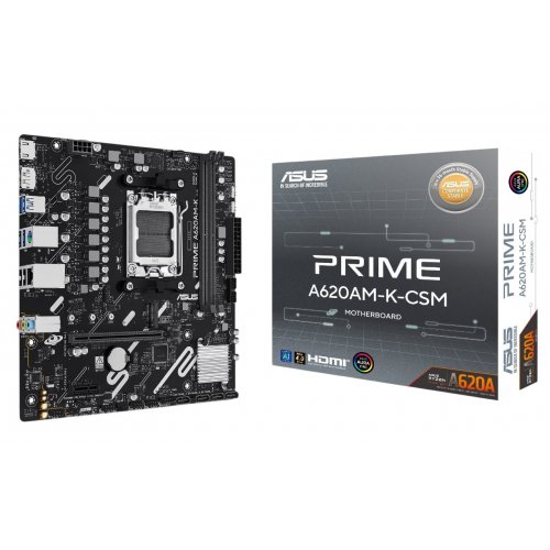 Купить Материнская плата Asus PRIME A620AM-K-CSM (sAM5, AMD A620) с проверкой совместимости: обзор, характеристики, цена в Киеве, Днепре, Одессе, Харькове, Украине | интернет-магазин TELEMART.UA фото