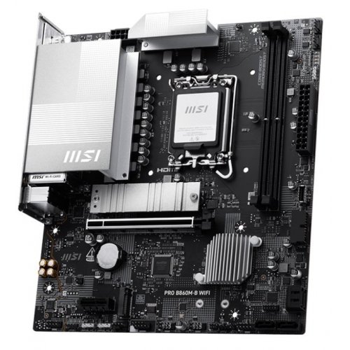 Материнська плата MSI PRO B860M-B WIFI (s1851, Intel B860) купити з перевіркою сумісності: огляд, характеристики, ціна у Києві, Львові, Вінниці, Хмельницькому, Івано-Франківську, Україні | інтернет-магазин TELEMART.UA фото