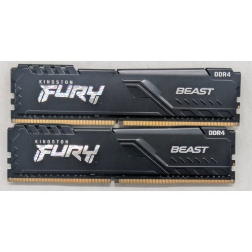 Озп Kingston DDR4 32GB (2x16GB) 3200Mhz FURY Beast Black (KF432C16BBK2/32) (Відновлено продавцем, 799689) купити з перевіркою сумісності: огляд, характеристики, ціна у Києві, Львові, Вінниці, Хмельницькому, Івано-Франківську, Україні | інтернет-магазин TELEMART.UA фото