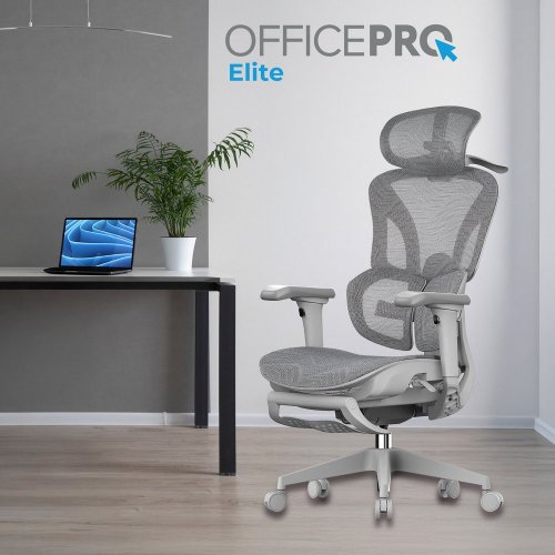 Купити Крісло офісне OfficePro OC950 Elite Grey - ціна в Києві, Львові, Вінниці, Хмельницькому, Франківську, Україні | інтернет-магазин TELEMART.UA фото
