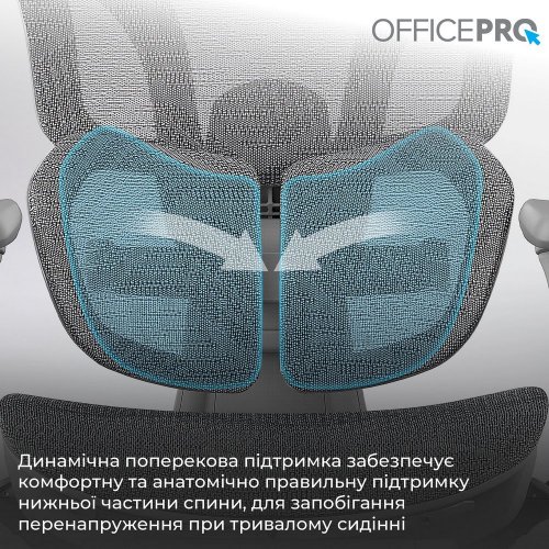 Купити Крісло офісне OfficePro OC950 Elite Grey - ціна в Києві, Львові, Вінниці, Хмельницькому, Франківську, Україні | інтернет-магазин TELEMART.UA фото