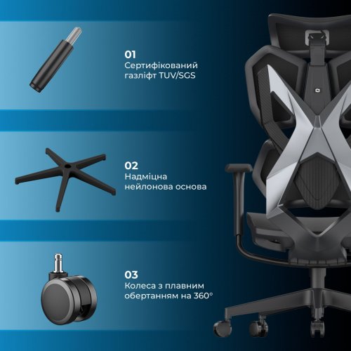 Эргономичное кресло Sihoo X5C Mesh (X5C-301) Black купить в Украине: Киев, Днепр, Харьков, Одесса  | Низкая цена, отзывы, характеристики от TELEMART фото
