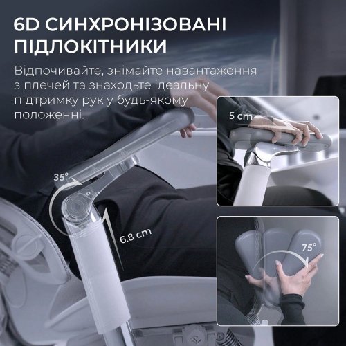 Купити Крісло офісне Sihoo DORO S300 Mesh (S300-M202) Light Grey - ціна в Києві, Львові, Вінниці, Хмельницькому, Франківську, Україні | інтернет-магазин TELEMART.UA фото