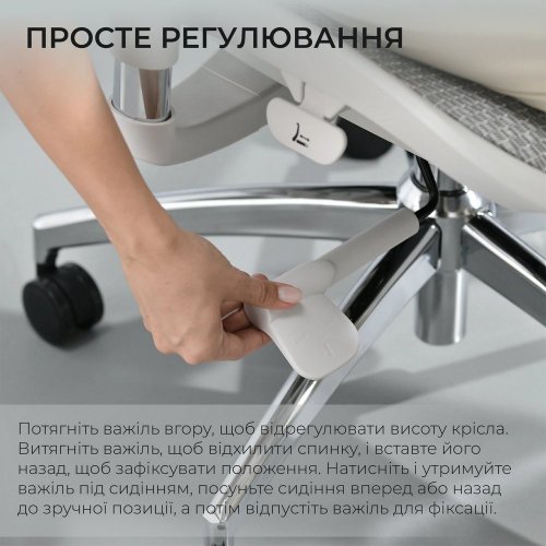 Купити Крісло офісне Sihoo DORO S100 Mesh (S100-M302) White - ціна в Києві, Львові, Вінниці, Хмельницькому, Франківську, Україні | інтернет-магазин TELEMART.UA фото